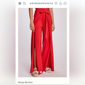 NWT Anthropologie Margo Bairdon Habanero Wrap Pants Red Large ♥️♥️♥️♥️